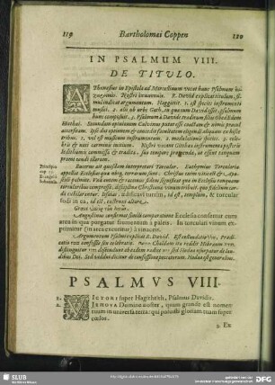 In Psalmum VIII. Psalmus VIII.