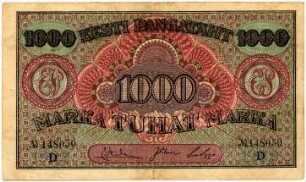 Geldschein, 1.000 Estnische Mark, 1922