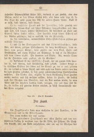 [December: Der Hund. (Forts.) - Der Jaguar (Forts.)]