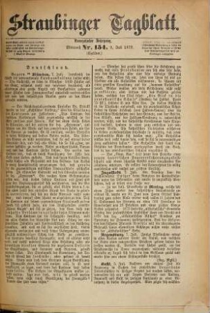 Straubinger Tagblatt : Straubinger Zeitung ; Straubinger Anzeiger ; gegründet 1860, 19. 1879, 2