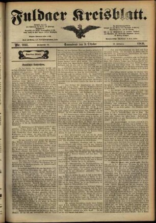 Zweite Ausgabe vom Samstag, den 09. Oktober 1909.