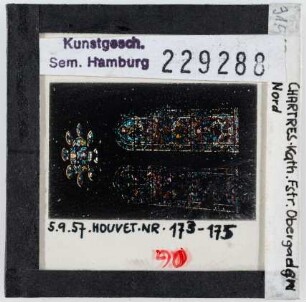 Chartres: Kathedrale, Glasfenster, Obergadenfenster Nord, aufgenommen 5.9.1957