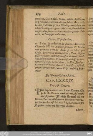 De Praepositione Pro. Cap. CXXXIX.