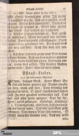 Pfingst-Lieder.