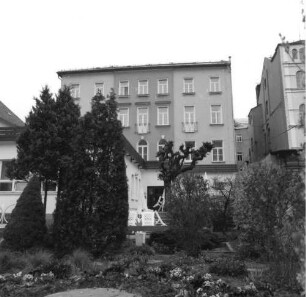 Bad Schandau, Marktplatz 11. Hotel "Elbterrassen" mit Anbau (1890/1899). Elbseite. Gartenansicht von Süden