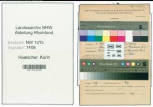 Entnazifizierung Karin Hoelscher , geb. 06.10.1899 ()