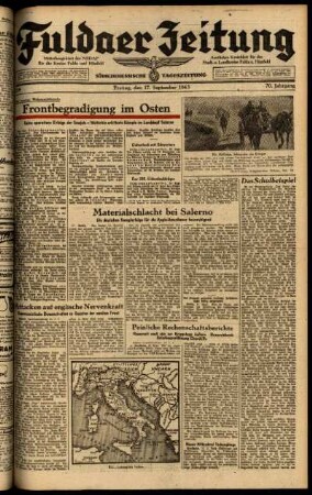 Ausgabe vom Freitag, den 17. September 1943.