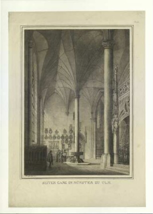 Münster. Inneres. Südliches Seitenschiff (spiegelbildlich). 1818