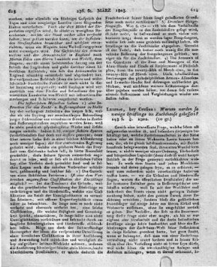 Leipzig, bey Crusius: Warum werden so wenige Sträflinge im Zuchthause gebessert? 143 S. 8. 1802.
