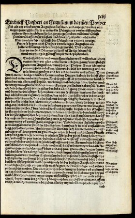 Ein brieff Prosperi an Augustinum ...