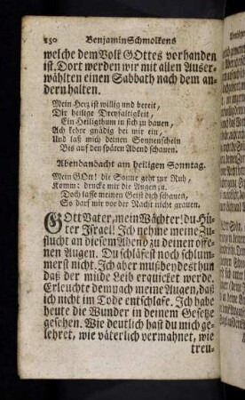 150-154, Abendandacht am heiligen Sonntag