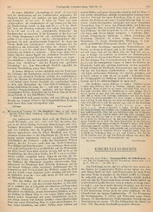 741-742 [Rezension] Wiesmann, Hermann, Die Klagelieder