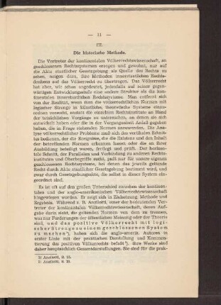 III. Die historische Methode