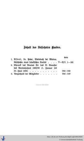Inhalt des fünfzehnten Bandes.