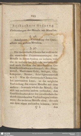 Sechzehnte Ordnung. Verbindungen der Metalle mit Metallen