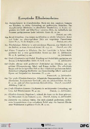 Europäische Elfenbeinen (Nr. 693-714)