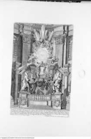 Disegni di vari altari e cappelle nelle chiese di Roma con le loro facciate fianchi piante e misure de più celebri architetti, Tafel 12: S. Pietro in Vaticano, Cattedra