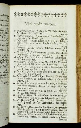 Libri crudæ materiæ.