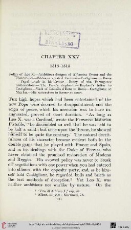 Chapter XXV: 1513-1515
