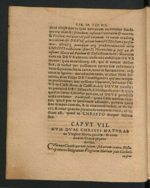 Caput VII. Num Duae Christi Naturae ex Virgine Maria genitae: & num duae Cruse pependerint.