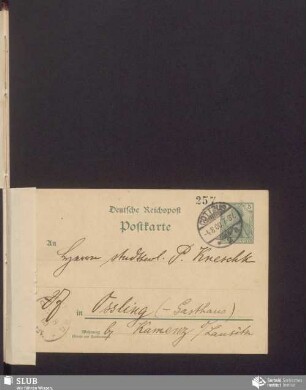 [dopisnica wot: Bogumił Šwjela, 02.08.1900]