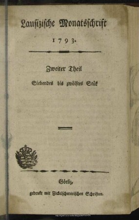 1793,7/12: Lausizische Monatsschrift