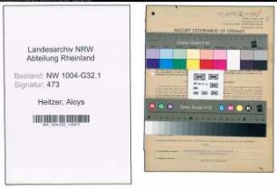Entnazifizierung Aloys Heitzer , geb. 06.10.1890 (Stadtinspektor)