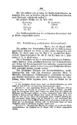 Ausführung vorstehender Uebereinkunft : [I. Allgemeine Verhältnisse der Behörden und Beamten]