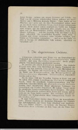 5. Die abgetretenen Gebiete