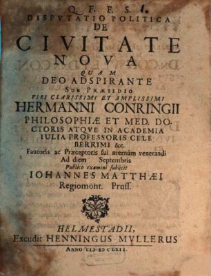 Disp. polit. de civitate nova