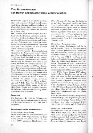 Zum Brutvorkommen von Möwen und Seeschwalben in Dithmarschen