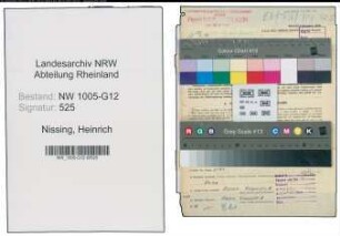 Entnazifizierung Heinrich Nissing , geb. 19.08.1895 (Monteur)