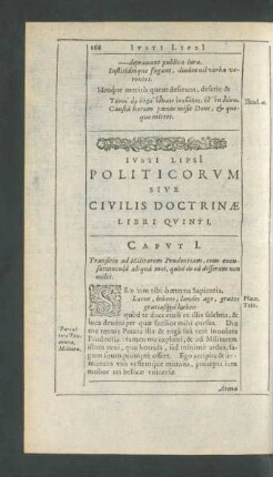 Iusti Lipsii Politicorum Sive Civilis Doctrinae Libri Quinti.