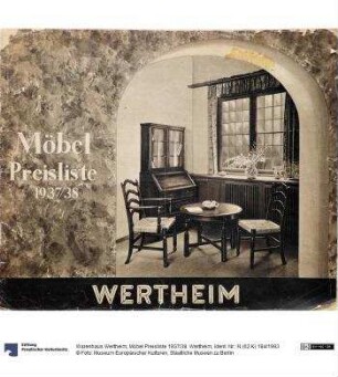 Möbel Preisliste 1937/38. Wertheim