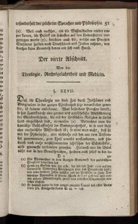 Der vierte Abschnitt. Von der Theologie, Rechtsgelahrtheit und Medicin.