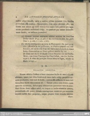 §.II. Tollitur Obiectio