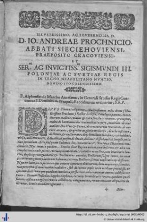 Illustrissimo ac reverendissimo D. Io. Andreae Prochnicio…