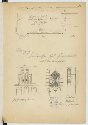 Marienkirche, Danzig: Details (aus: Skizzen- und Fotoalbum 20)