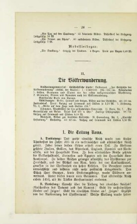 II. Die Völkerwanderung