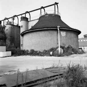 Dresden-Kaditz, Scharfenberger Straße 152. Stadtentwässerung Dresden GmbH, Kläranlage Kaditz (1909-1911; Hermann Klette, Hans Erlwein). Faulturm (Baujahr 1936)