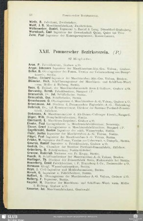 XXII. Pommerscher Bezirksverein.