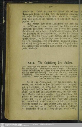 XIII. Die Bestellung der Felder