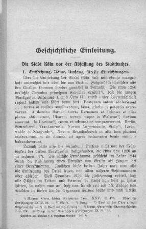 1. Entstehung, Name, Umfang, älteste Einrichtungen