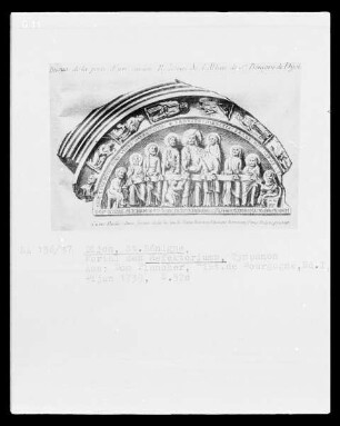 Dijon, Kathedrale Saint Bénigne, Portal des Refektorium, Tympanon mit Abendmahlsdarstellung