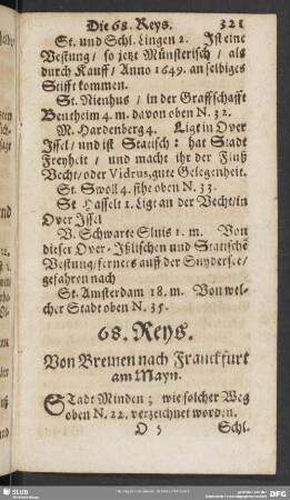 68. Reys. Von Bremen nach Franckfurt am Mayn