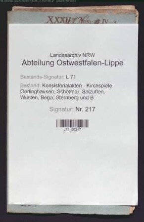 Nebenschule zu Bremke (Pfarrei Exten) [siehe auch Nr. 242 / Bösingfeld]