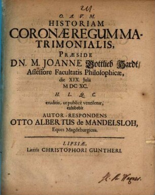 Historiam coronae regum matrimonialis