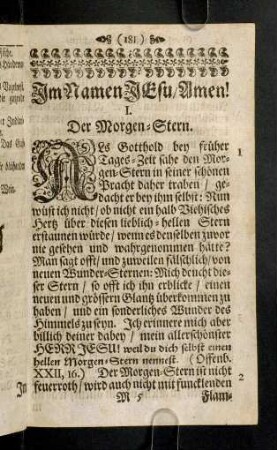 181-194, I. Der Morgen-Stern - VII. Der Schneeball