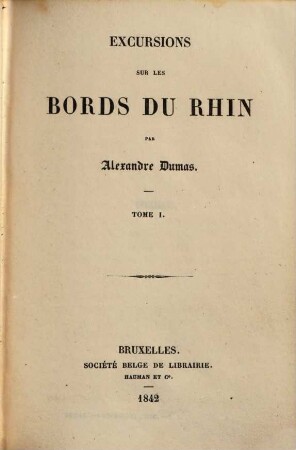 Excursions sur les bords du Rhin, 1