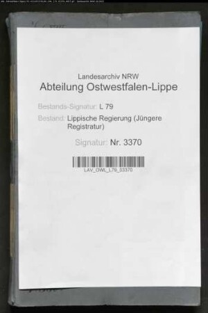Kommunalwegebau im Amt Schwalenberg - Generalia -, Band 13